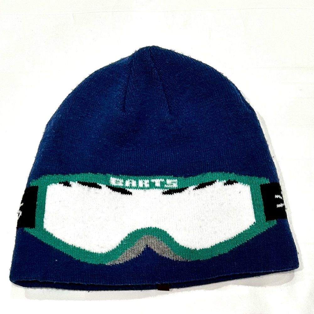 Barts Blue Beanie with Ski Goggle Motif for Boy